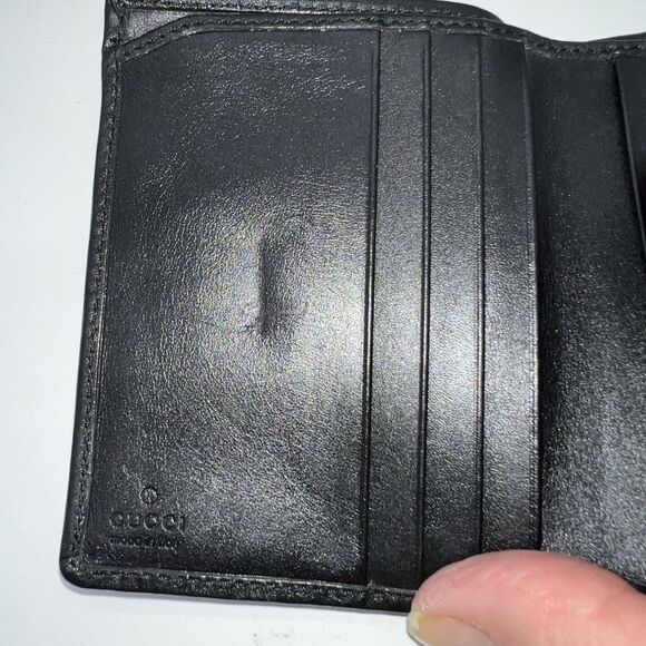 Gucci Suede and Leather Bi Fold Coin Purse Wallet (See photos and description) - Picture 8 of 11